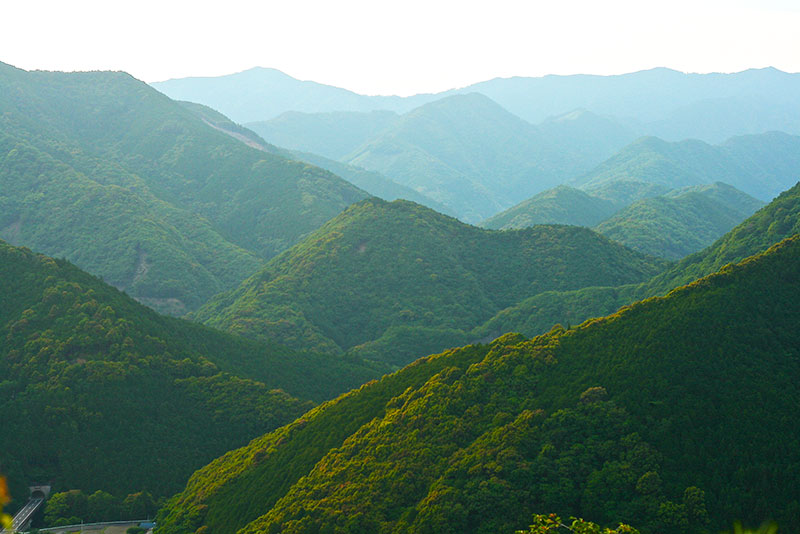 views over Japanese mountains