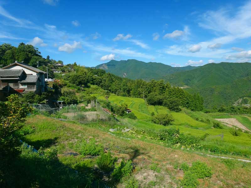mountain side village at Takahara hamlet Walk Japan